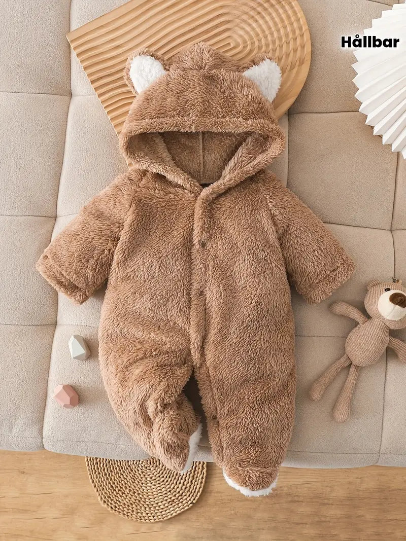 Baby & Småbarns Plyschfleece Huvtröja