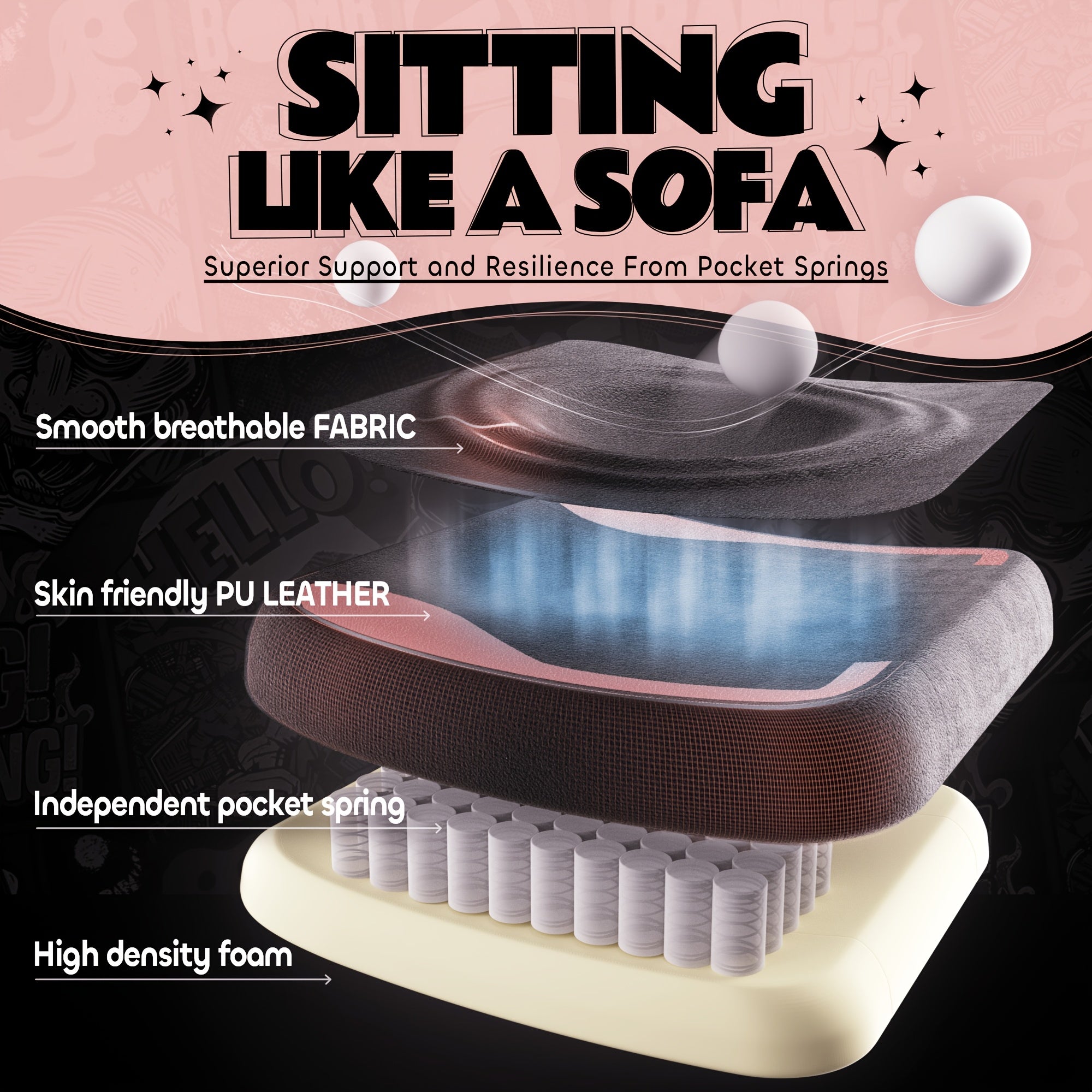 Gamingstol med justerbart fotstöd